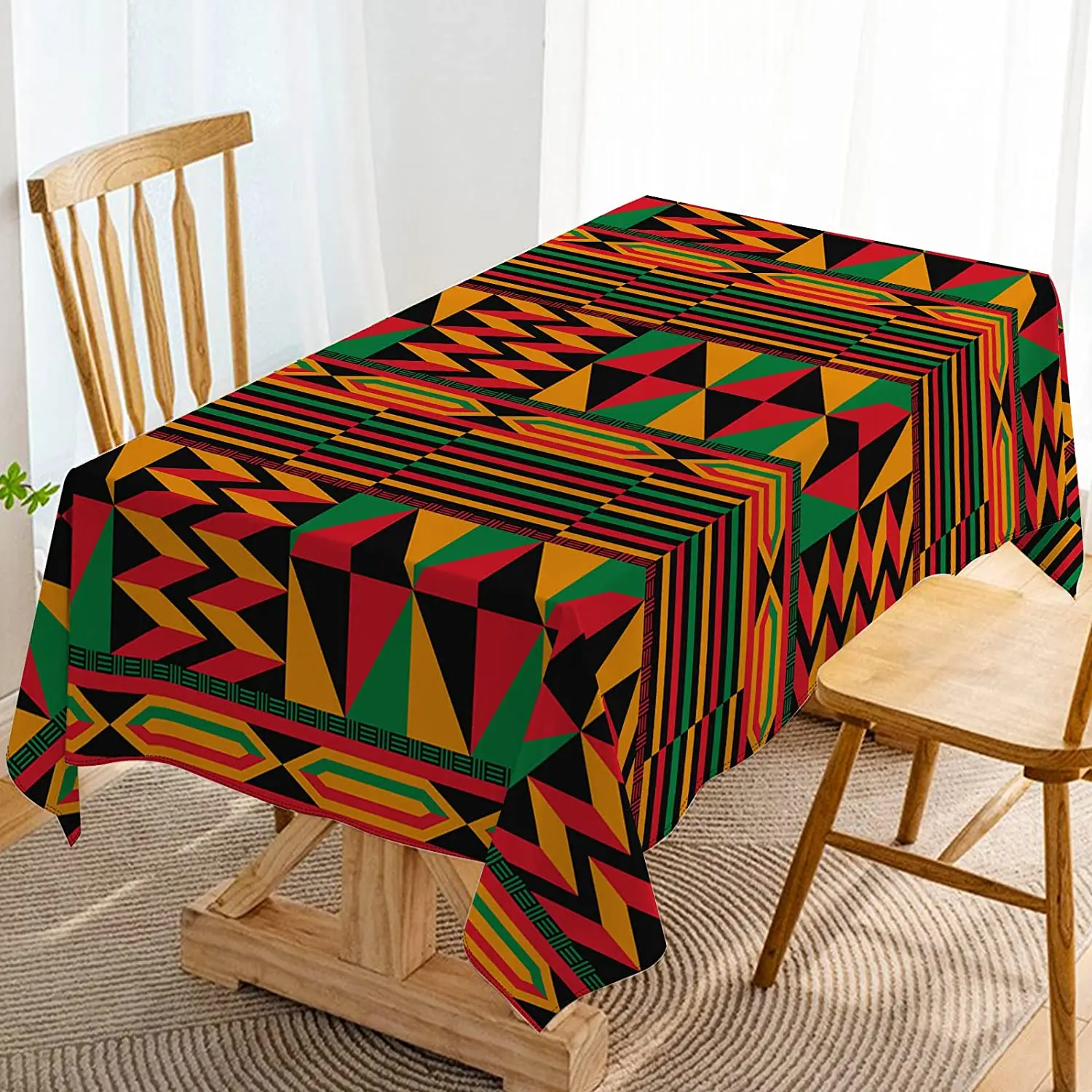 Juneteenth Black History Month Rectangle Tablecloth Kitchen Table Decor Kwanzaa Pan African American Tablecloth Party Decor 1d733 5 85e93