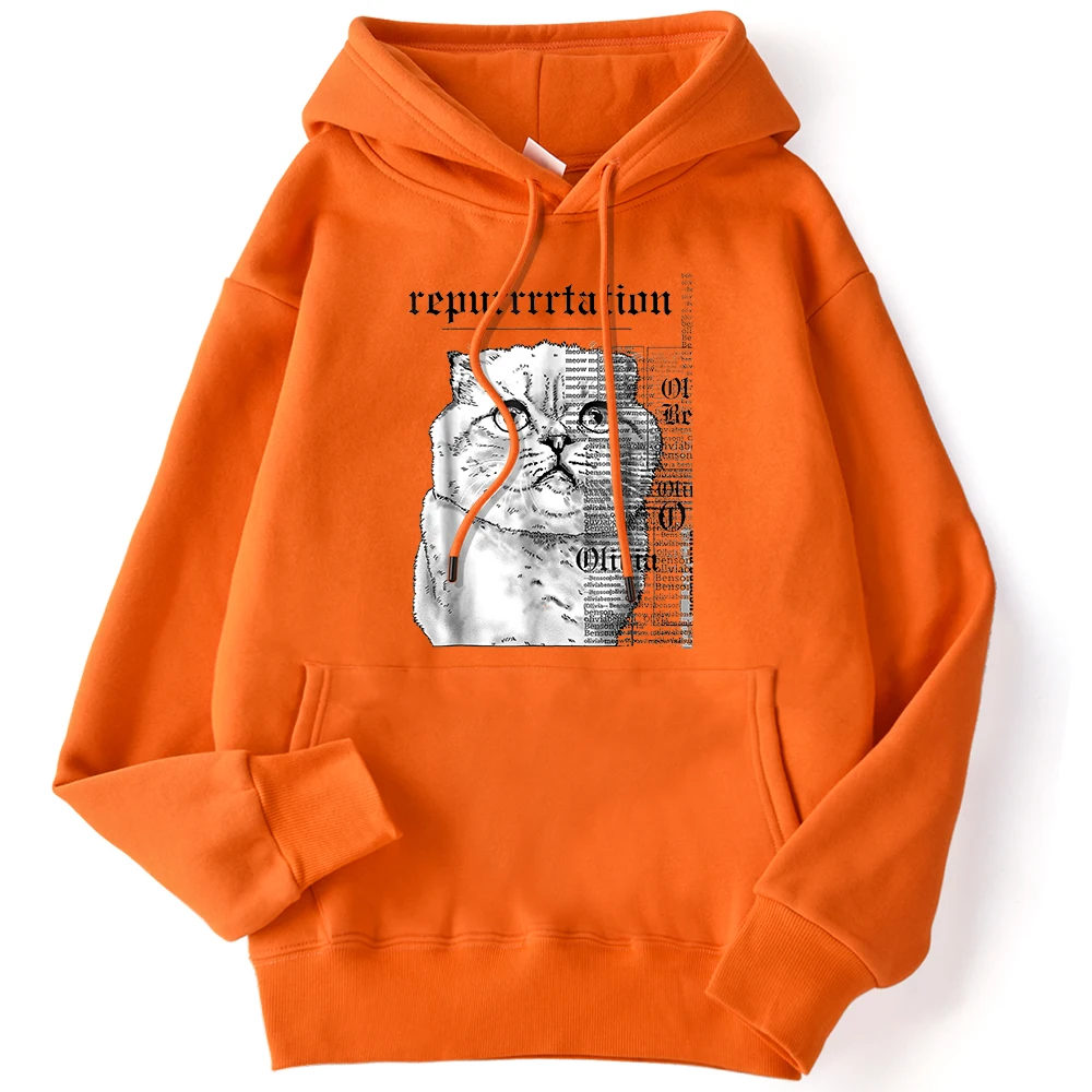 Street Ladies Hoodies Taylor White Cat Tee Rep Tour Printing Sweatshirts Comfortable Breathable Warm Women Streetwear Clothing