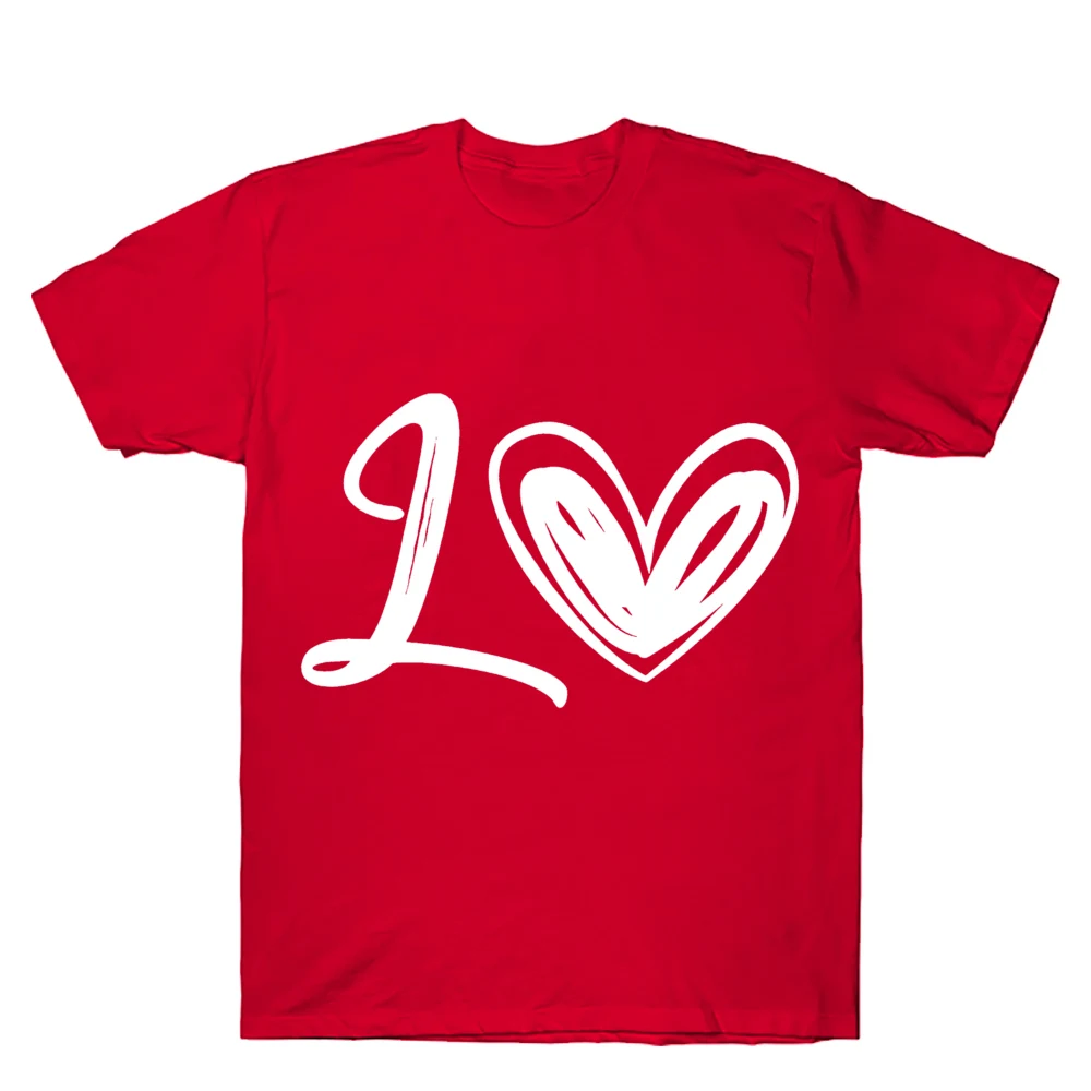 love print valentine Family Matching Clothes Mother Father Kids T Shirt Tops Valentine s Day Outfit shirt funny red tee