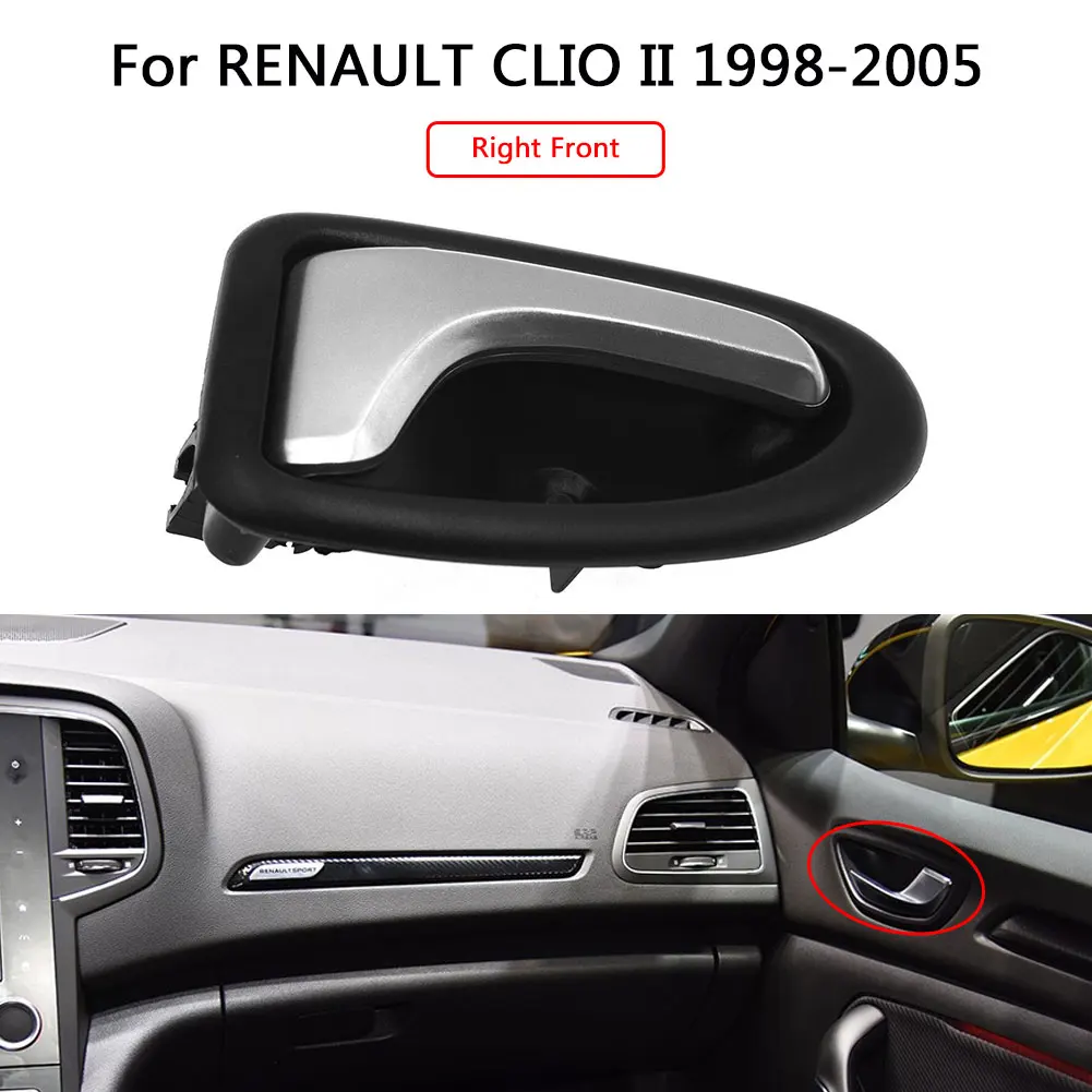 Interior Inner Door Handle Left Right Door Handle Car Accessories for Renault Clio II Megane I Scenic I Trafic Chrome