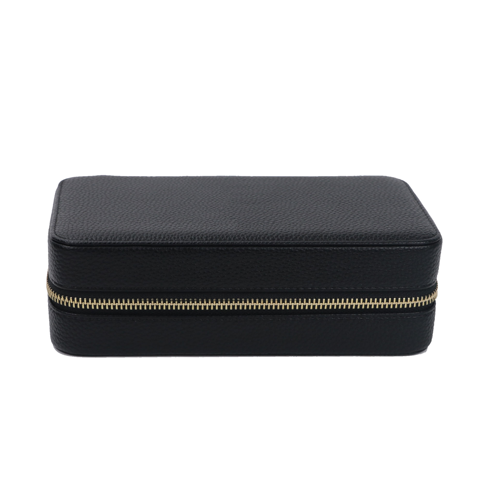 Custom Name Pebble Leather Medium Travel Jewelry Box Foil Embossed Jewelry Storage Box Jewelry Bag Stud Necklace Storage