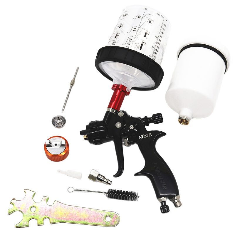1.3mm Car Spray Gun with1.8mm Nozzle Kit Car Paint Gun With 600CC Mix Tank And Adpater Varnish Paint Spray Gun /Air Spray Gun
