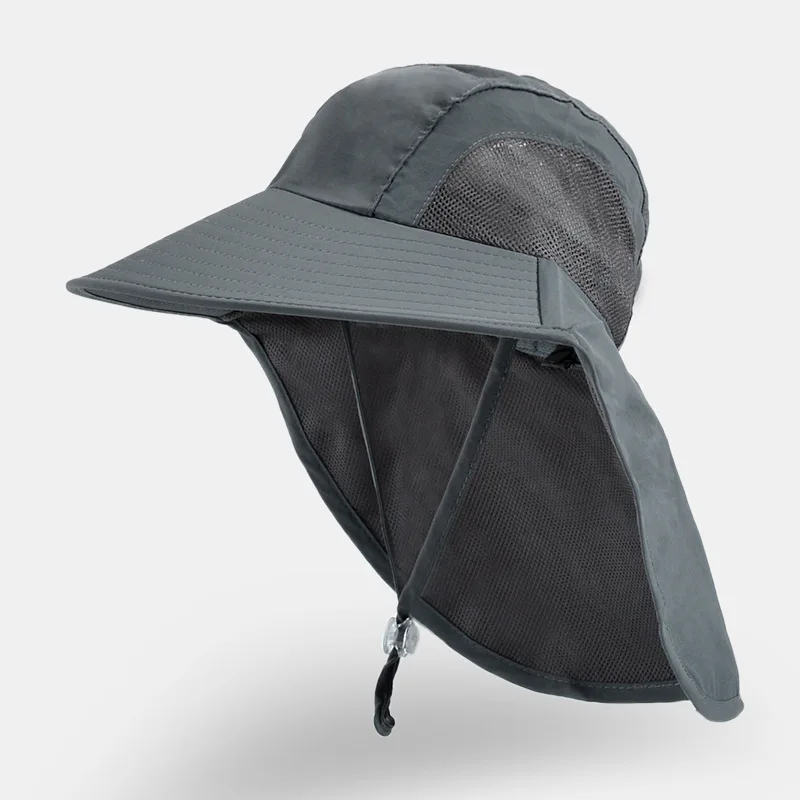 2023 New Solid Color Children Sun Hat Summer Kids Outdoor Neck Ear Cover Beach Caps Kids Travel Flap Cap for Children Boy Girl