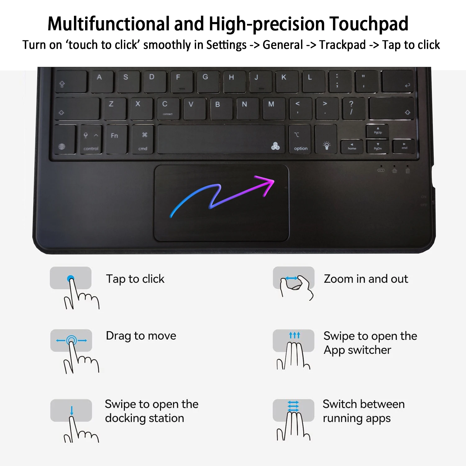 Magic Case Keyboard for iPad Air 4 4th 5 5th Pro 11 Portuguese Russian Spanish Korean AZERTY German Arabic Italian Keyboard