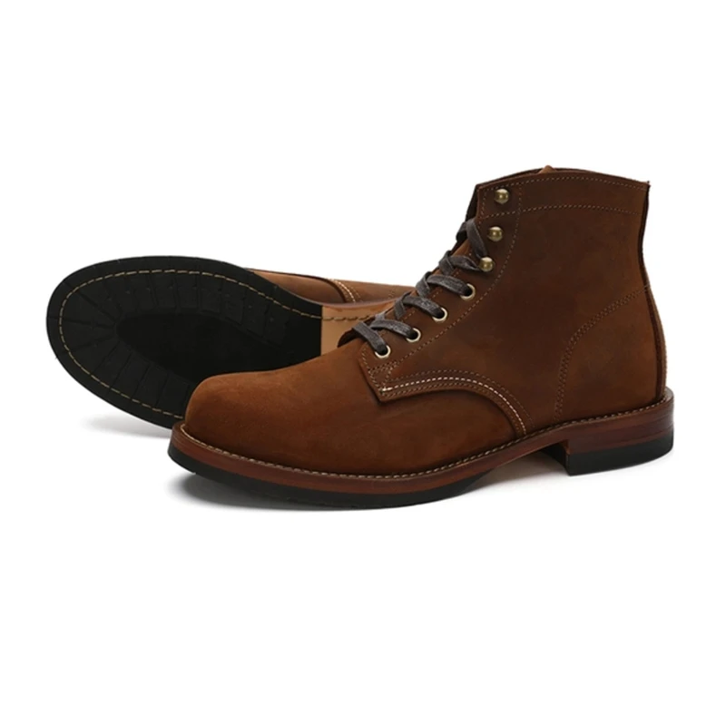 Handmade Luxury Autumn Winter Men Ankle Boots Wings Vintage British Cow Leather Top Quality Shoes Work Tooling Motorcycle Boots