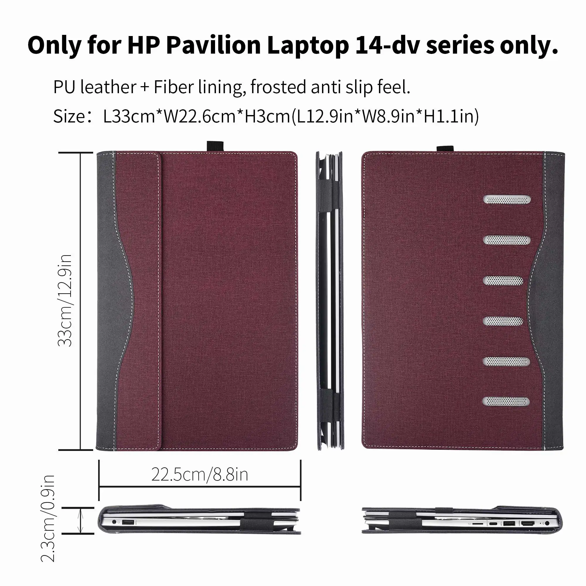 Laptop Case For HP ProBook 445 14 Inch G10 Notebook PC 2023 G440 G9 G8 New PU Leather Protective Cover Unisex Portable Sleeve