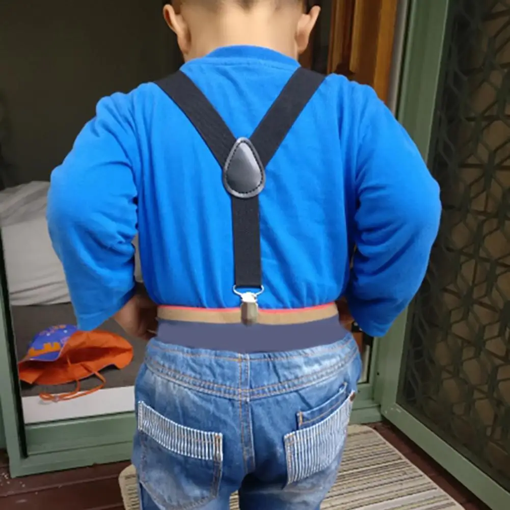 Elastic Band with Integrated Baby Trousers Suspenders Clip Belt Versatile Kids Bow Suspender for Festivals Boys