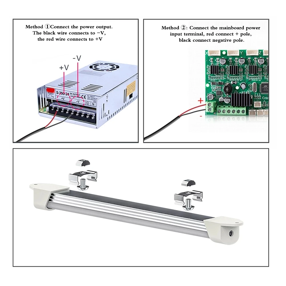 3D Printer LED Strip Light 24V 22cm Upgrade Lighting Bulb Kit for Creality Ender-3/3S/3 Pro/V2 Ender-5/5 Pro Printer Accessories
