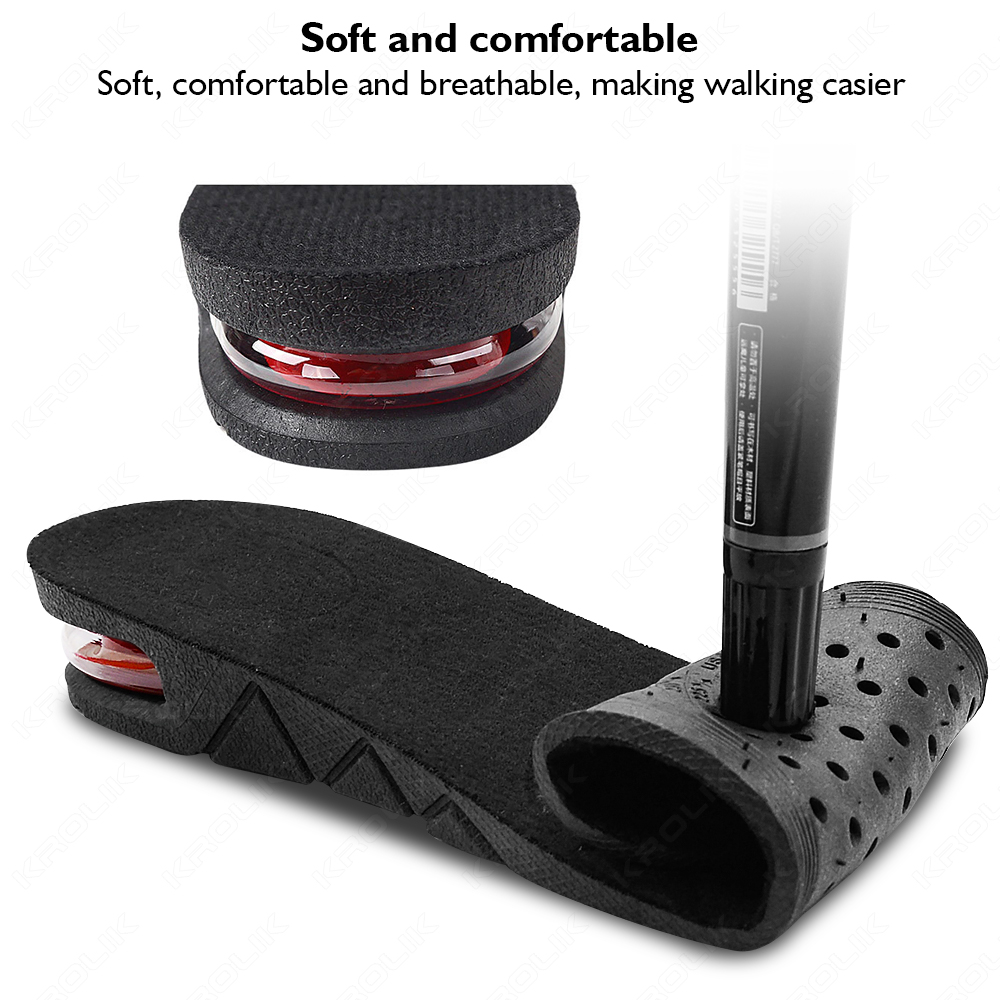 3-9cm Detachable Height Adjustable Shoes Heel Insoles Taller Support Foot Pads Invisible Height Increase Inserts Cushions Unisex
