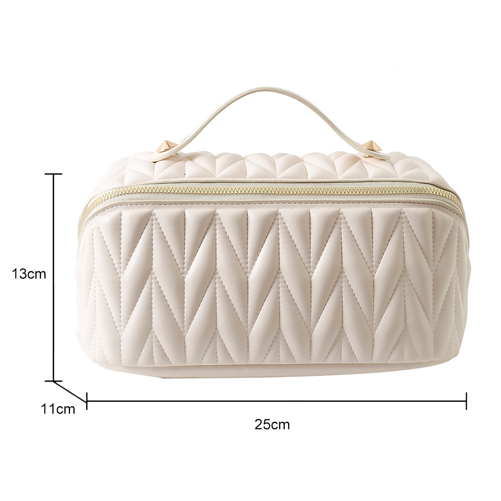 PU Makeup Brush Storage Multifunctional Cosmetic Organizer Bag Large Capacity Lightweight with Zipper Portable for Holiday Gifts