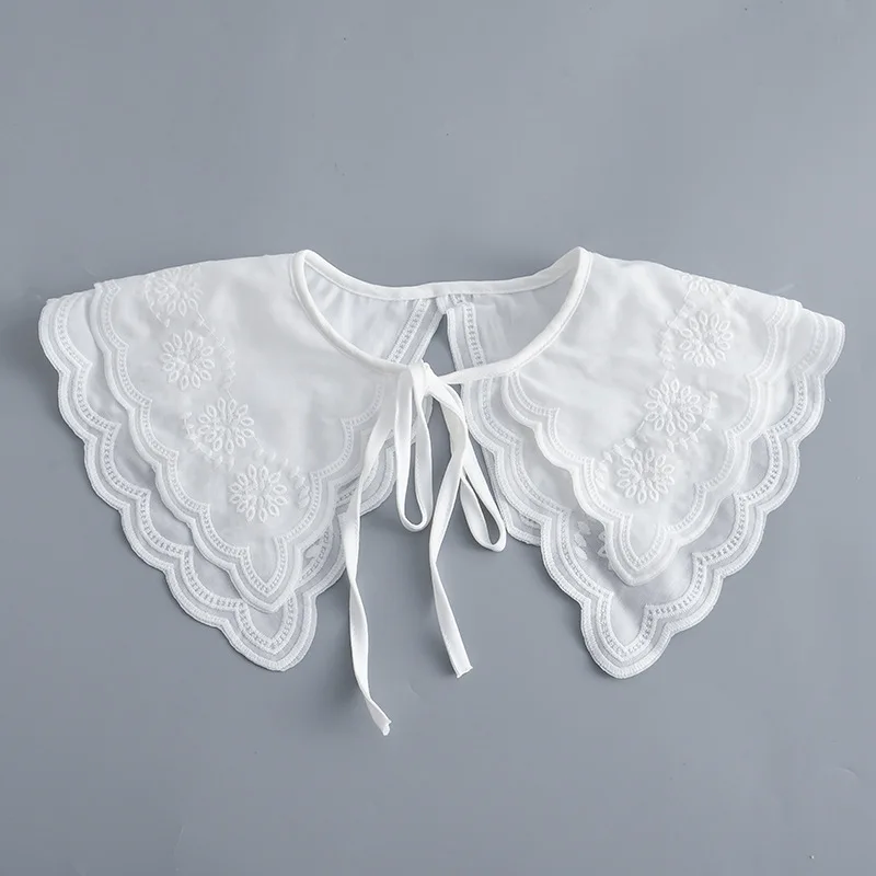 Hollow OUt Detachable Collar 2025 Shawls for Women White Lapel Shoulder Wraps Small Cape Fake Collar Sweater Small Cape new False Collar