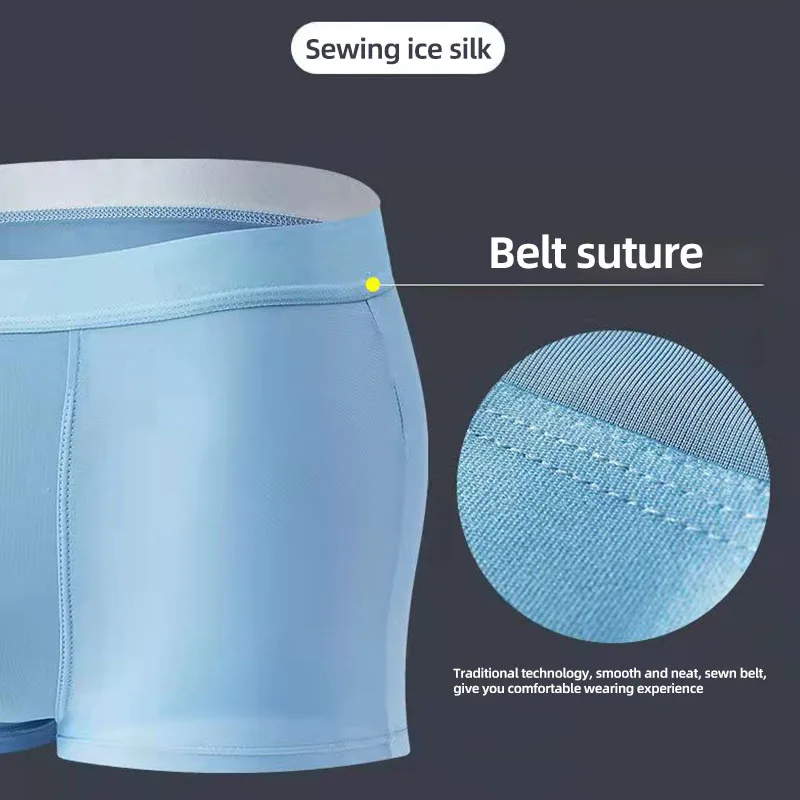 3Pcs/Lot Boxers Briefs Men Boxer Underwear 2025 Transparentes Hombre Panties Shorts Lingerie new Summer Ice Silk Underpants