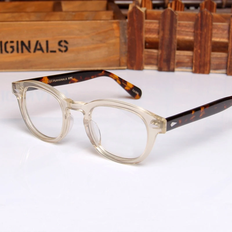 Johnny Depp Lemtosh Reading Glasses for Men and Women Luxury Brand Acetate Blue Light Blocking Stitching Presbyopic Glasses