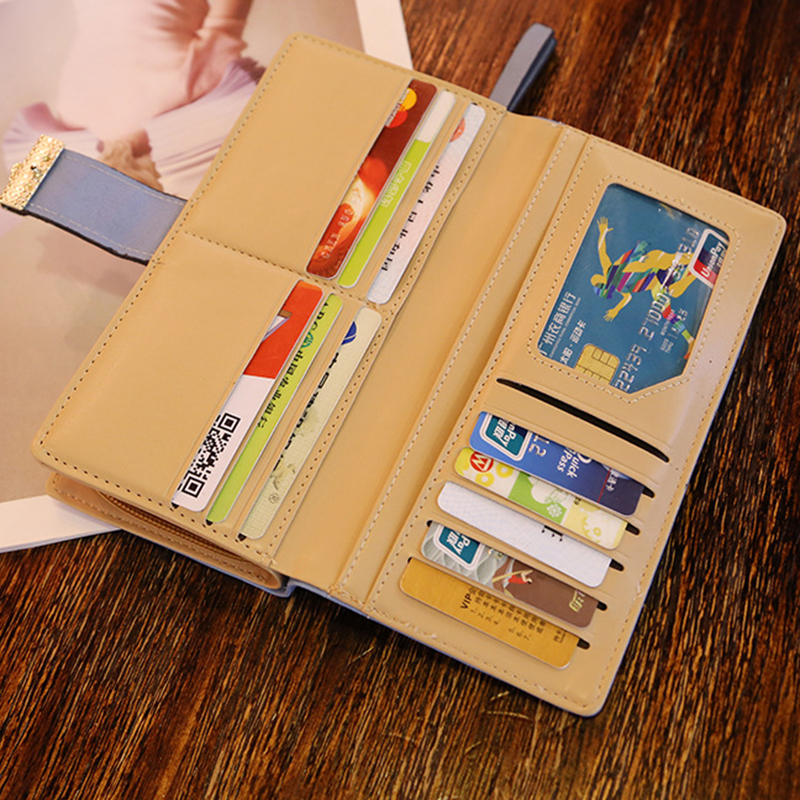 2023 New Korean Women's Wallet Long Fashionable Handbag Hollow Leaf Zipper Buckle Wallets Card Holder Package Bank Name ID Bag