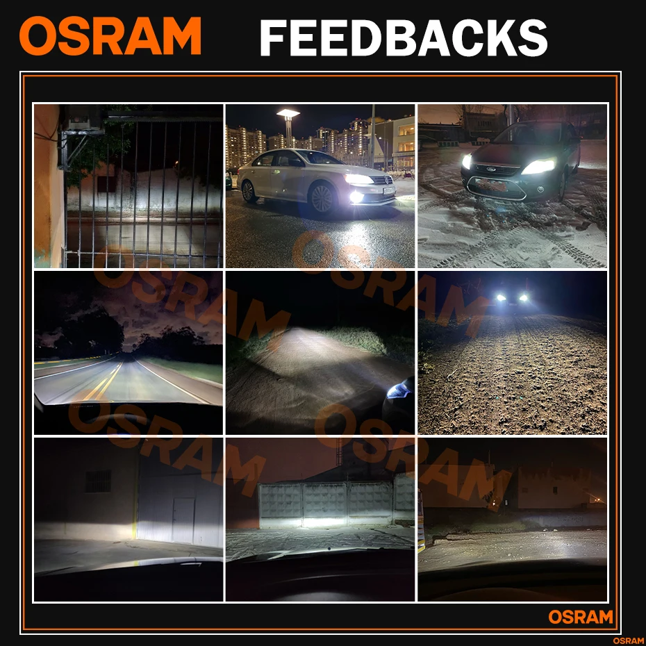 OSRAM H4 H7 H11 Led Headlight Bulbs H8 9005/HB3 9006/HB4 9012 HIR2 Fog Lights 6000K 12V Car Lamps With OSRAM Original CSP Chips