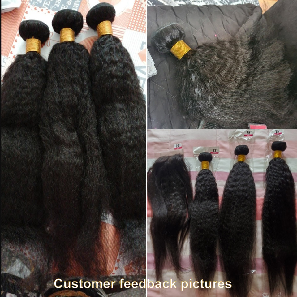 32 Inch Kinky Straight Human Hair Bundles Peruvian Raw Hair Weave 1/3/4 Bundles Deal Natural Yaki Straight Bundles Human Hair 5e775