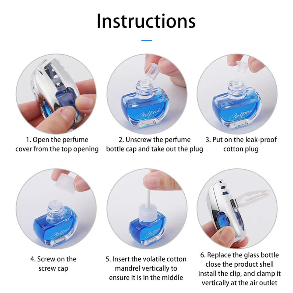 Car Air Conditioning Air Freshener Scent Car Decor Liquid Type Car Fragrance Diffuser Portable Aromatherapy Air Vent Perfume