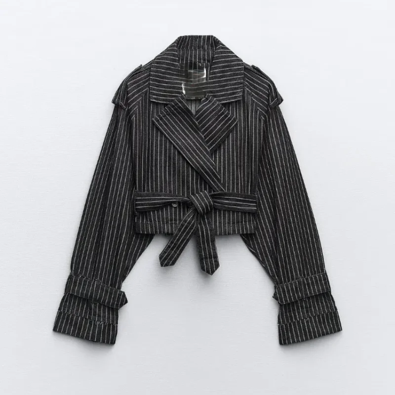 LKSK Short Oversized Leather Effect Trench Coats Fake Leather Cropped Short Jackets Ladies Long Sleeve Loose Women Coat