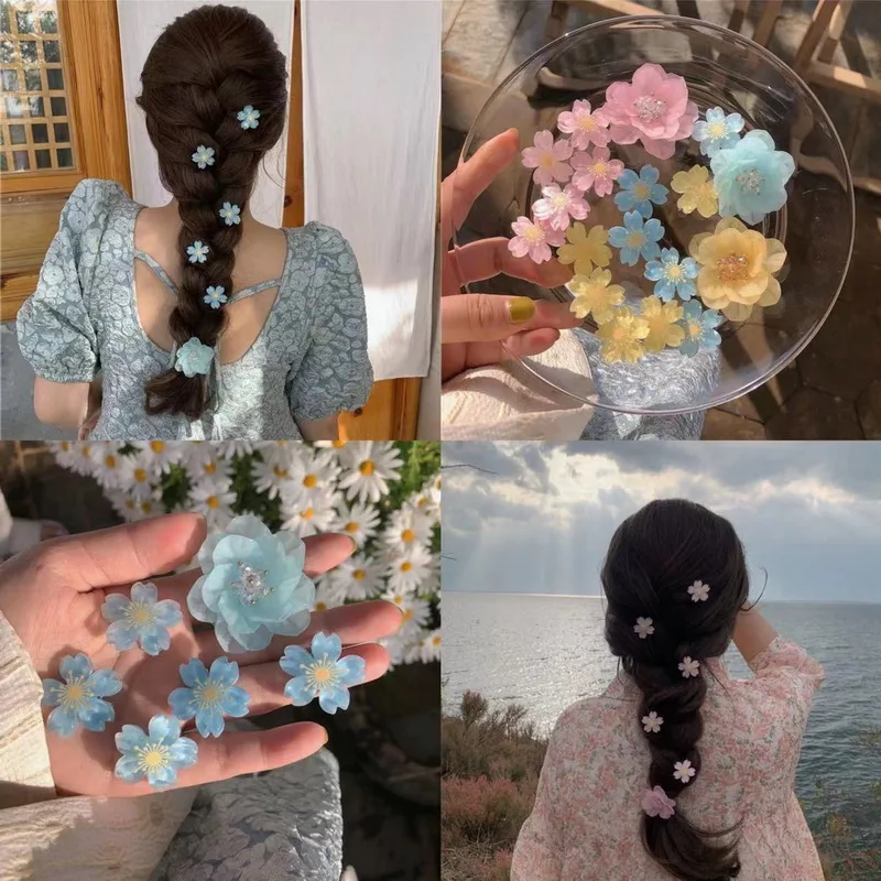 Cherry Blossom Hair Clip Mini Hairpin Girl s Grab Children Small Headwear Side Cute Womens Accessories