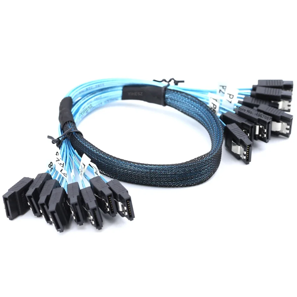 4/6/8 Pcs SATA Cable Set 4/6/8 Set SATA 3.0 Cable PC SATA Cabl SAS 7Pin 6Gbps Data Cable for Hard Disk SSD Drive NAS Server Host