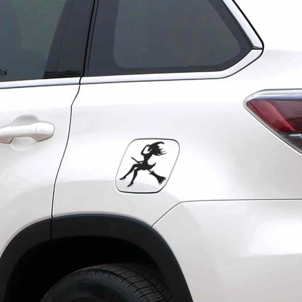 Halloween Witch Sticker Auto Witch Sticker Weather-resistant Halloween Witch Car Sticker Flying Broom Auto Suv Motorbike Vehicle