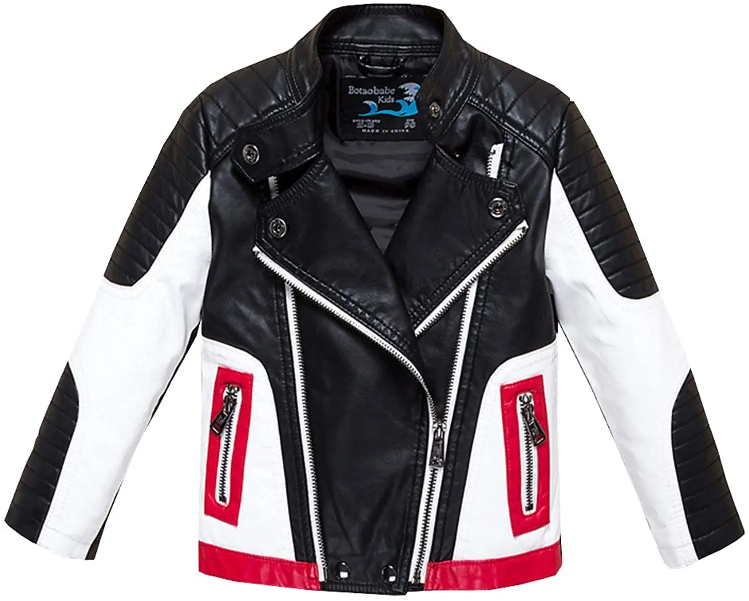 Boys Leather Motorcycle Spring Autumn Softshell Windbreaker Jackets 3-7 8 9 10 11 12 13 14Years Children Bike PU Leahter Coats
