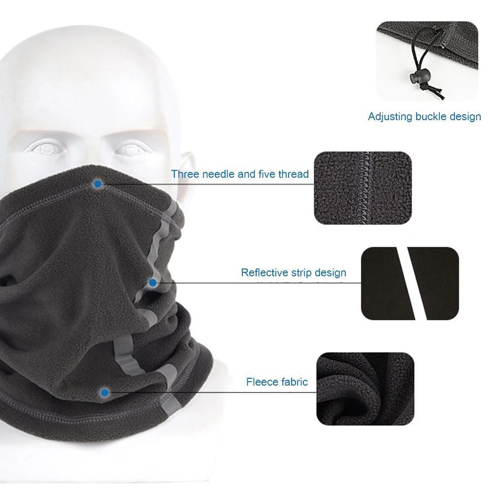 Winter Warm Fleece Neck Scarves Reflective new Skiing 2025 Neck Cover Ski Mask Windproof Motorcycle Face Mask Scarf Riding Hiking Scarves