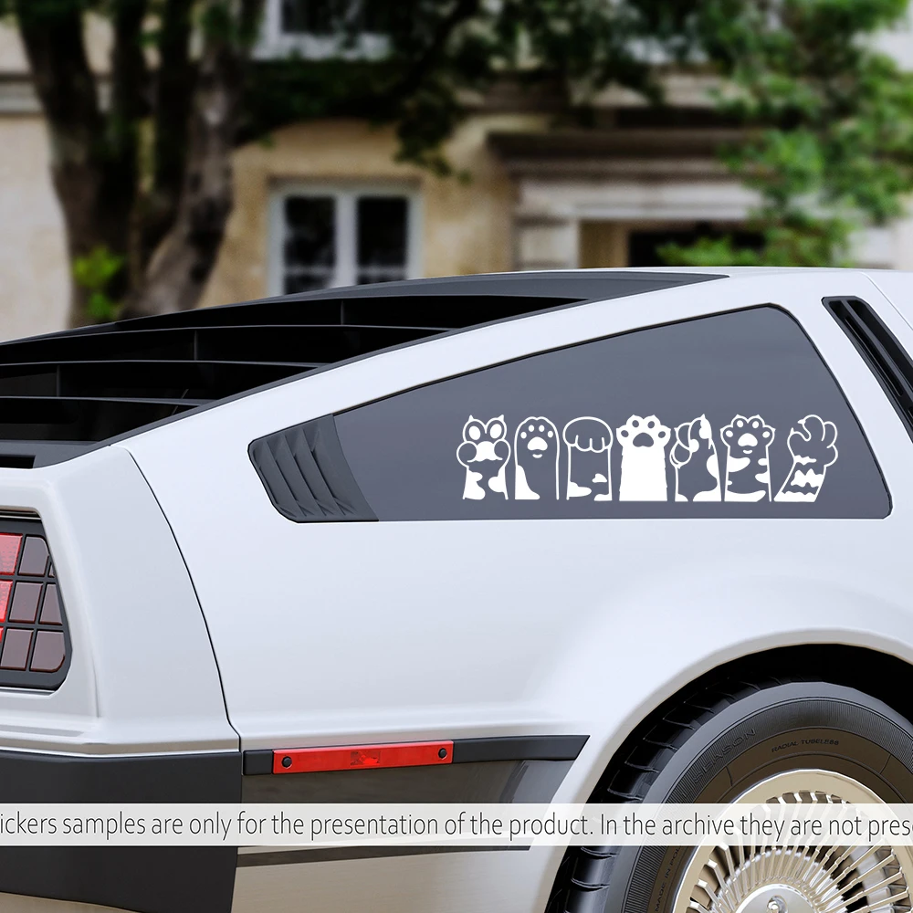 Cute Cat Paws Group Stickers Car Vinyl Decals Windows Bumper Fender Decor Accessories Self-adhesive Labels smile
