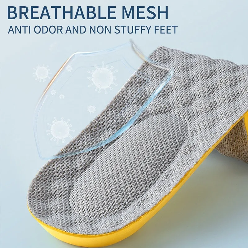 4Pcs Soft Latex Memory Foam Insoles Women Men Sport 2025 Running Foot Support Shoe Pad Breathable Orthopedic new Feet Care Insert Cushion