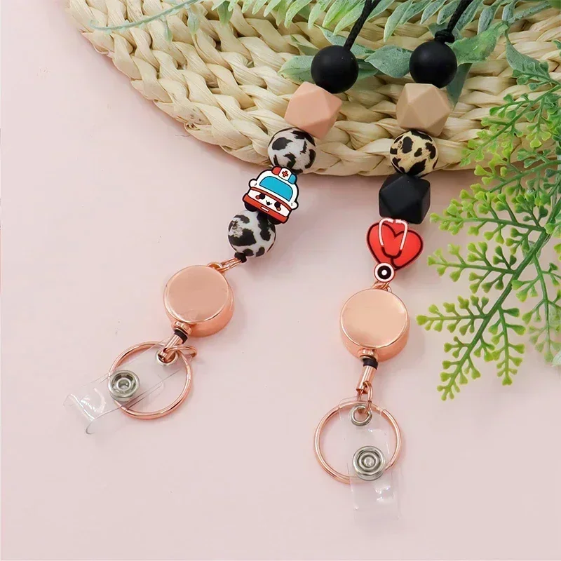 5/10pcs Stethoscope Rubber Focal Bead Bracelet Pacifier Chain Crochet Needles Pen Accessories Nurse Uniform Silicone Loose Beads