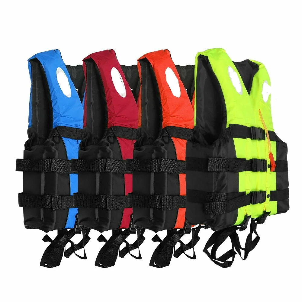 Boating Outdoor Universal Swimming Skiing Driving Vest Survival Suit Polyester Life Jacket For Adult Kids Swimming Accessories smile