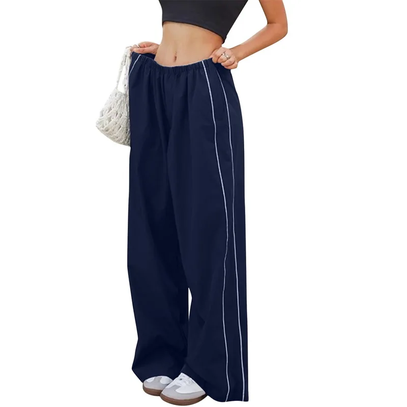 Y2k Women Drawstring Jogger Pants Streetwear Korean Haruku Parachute Pants new 2025 Men Sports Sweatpants Wide Leg Trousers Clothes