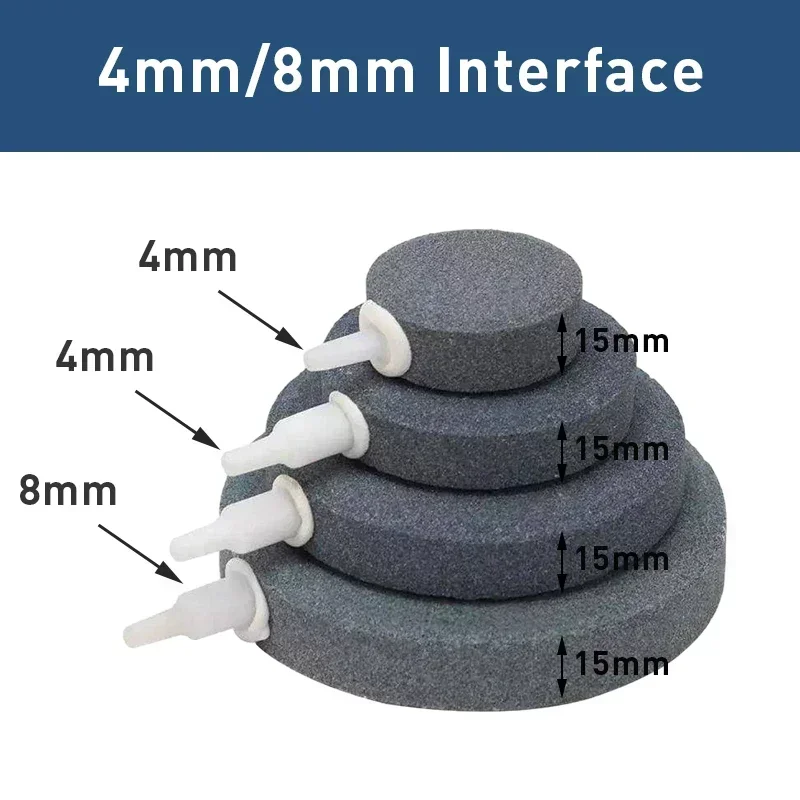 Aquarium Diameter 4/5/6/7/8cm Round Air 2025 new Stone Silent Air Pump Fish Tank Oxygen Kit Bubble Pump Aquarium Bubble Stone Accessories
