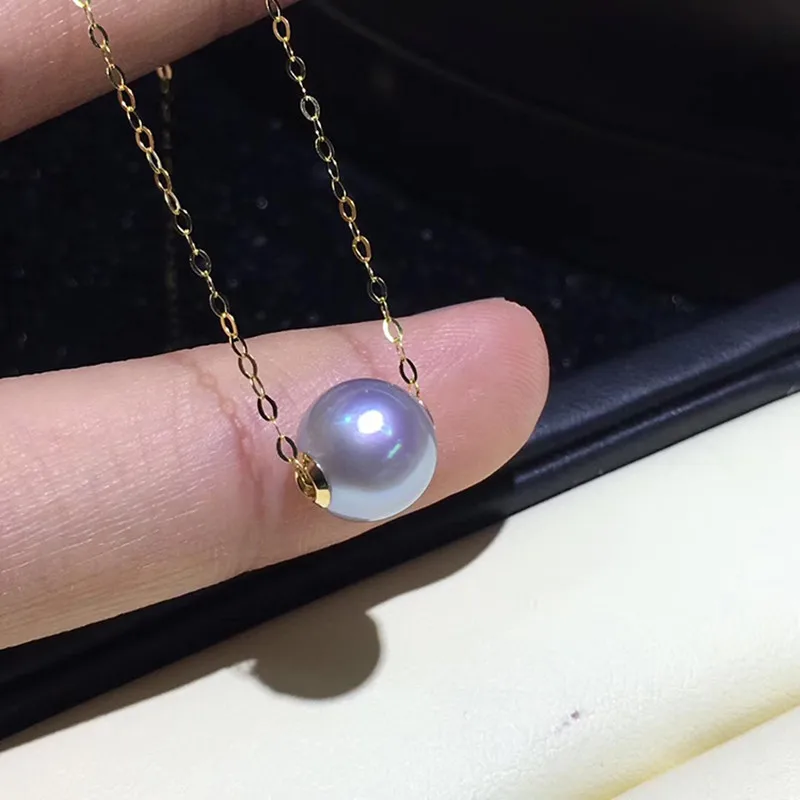 VITICEN Real 18K Gold Necklace For Women Natural Freshwater Pearl Necklace Wedding Party Valentine's Day Gift AU750 Gold Jewelry