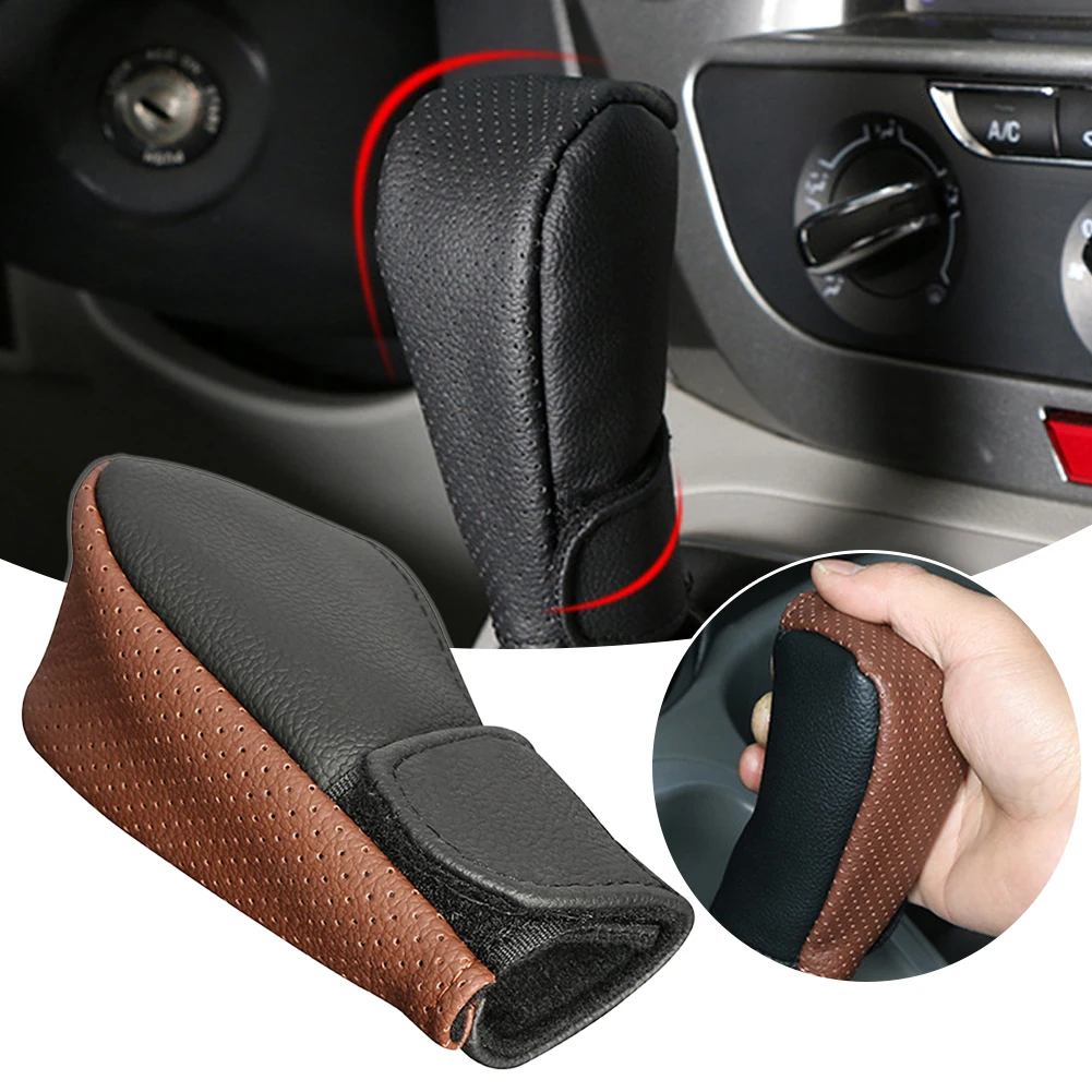 Car PU Leather Gear Shift Knob Cover Gear Shift Non-Slip Grip Handle Protective Covers Manual Speed Car Interior Accessories