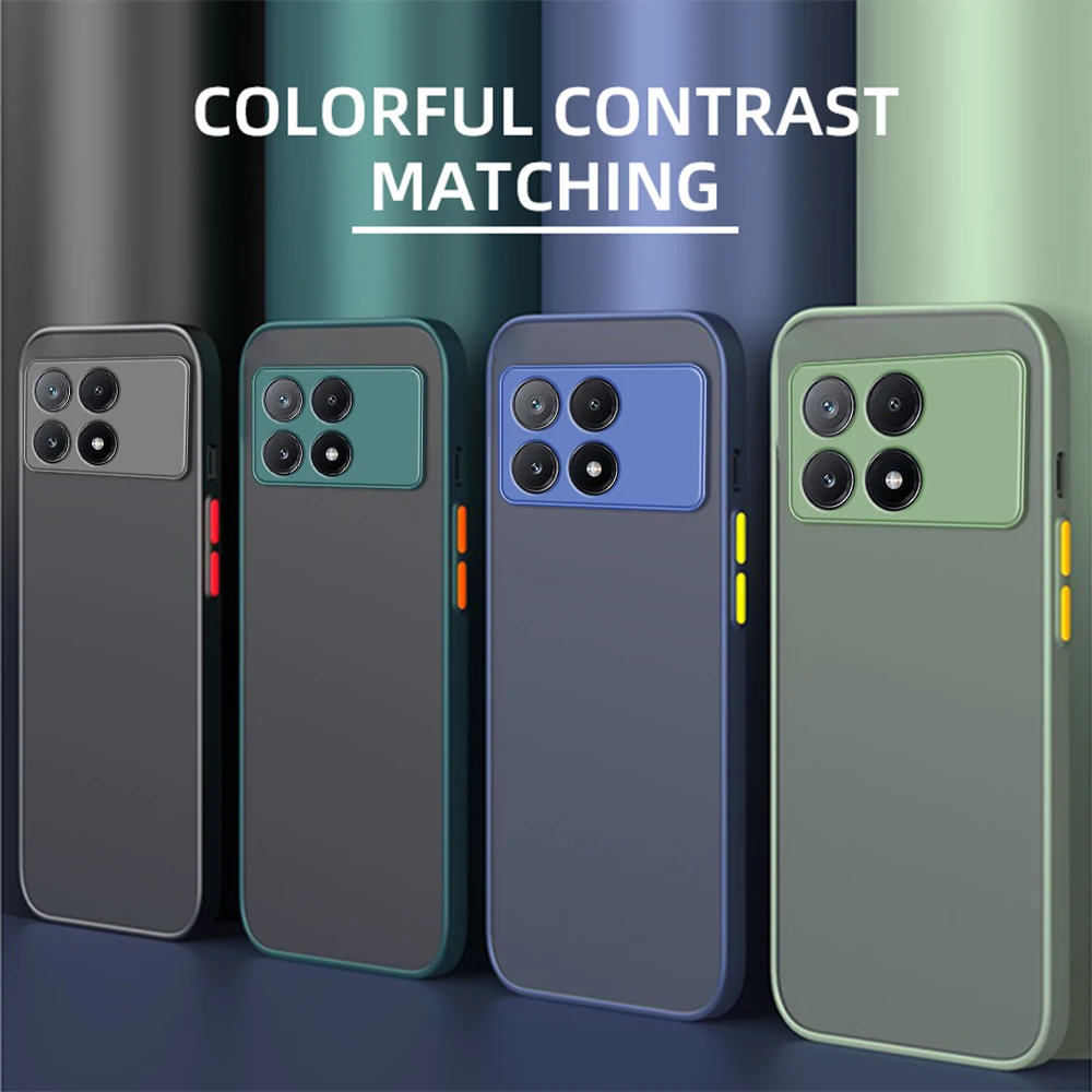 Shockproof Armor Matte Case For Xiaomi Poco X6 Pro 5G Soft TPU Bumper Clear Hard PC Cover Capas On PocoX6 Poko Little X6Pro X 6