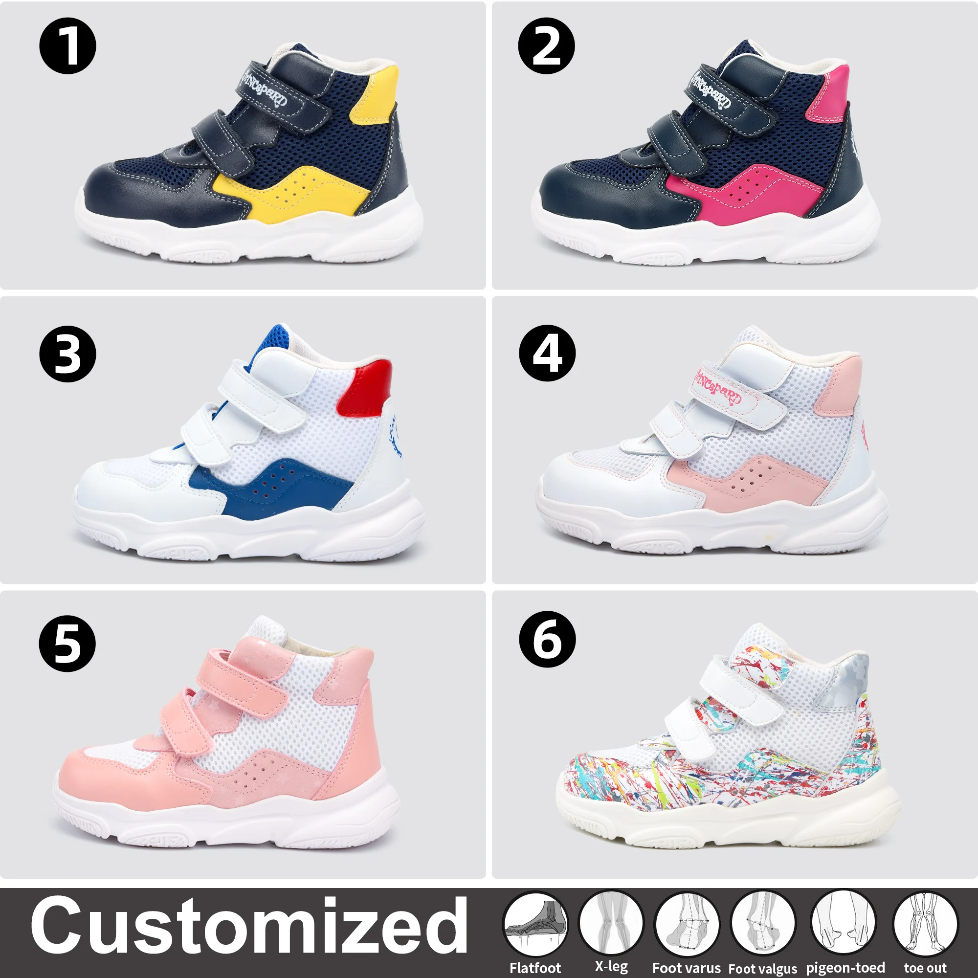Toddler First Walking Shoes Kids new Orthotic Sneakers for 2025 Boys Girls Princepard AFO Leather Corrective Trainers with Arch Support