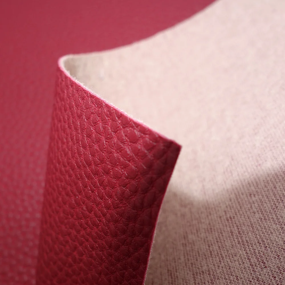 Lychee Pattern PU Leatherette Faux Leather Fabric Synthetic For Sewing Bow Bag Brooches Sofa Car DIY Handmade Material By Rolls