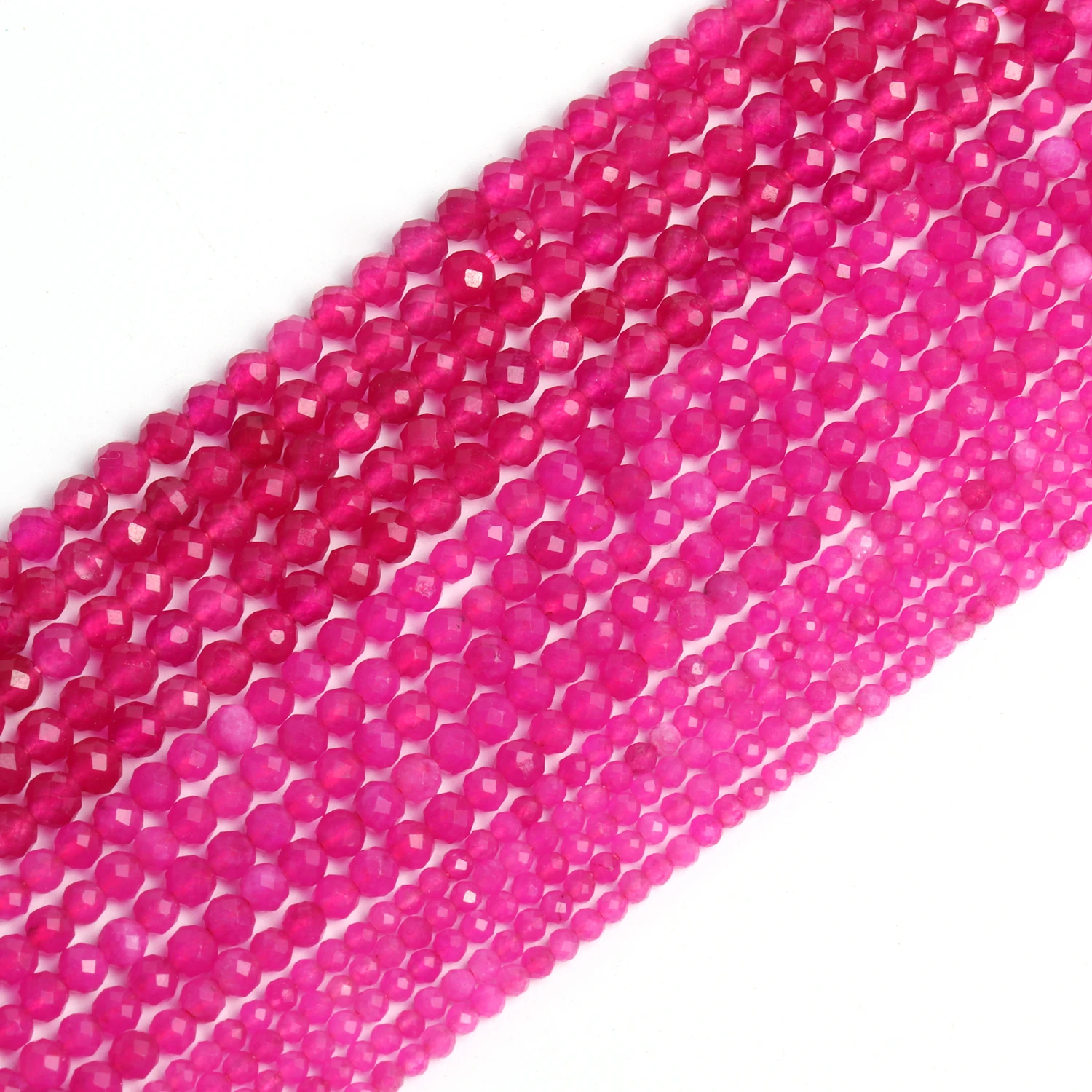 Natural Faceted Beads Fuchsia Quartz Crystal new Tiny 2025 Loose Stone Beads for Jewelry Making DIY Bracelet Necklace 15inch 2/3/4mm