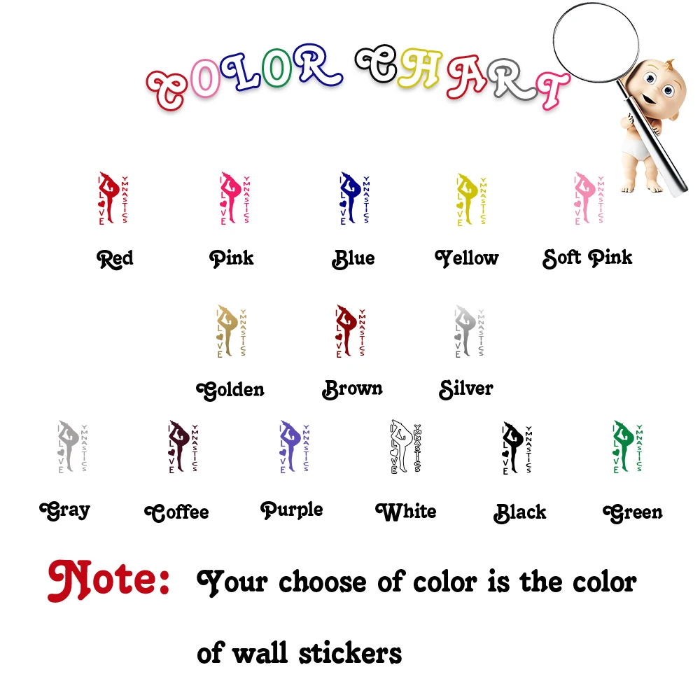 Gymnastics 1 pc Vinyl Wall Stickers Dance Removable Decal For Girl's Rooms Decora Wallpaper Murals smile