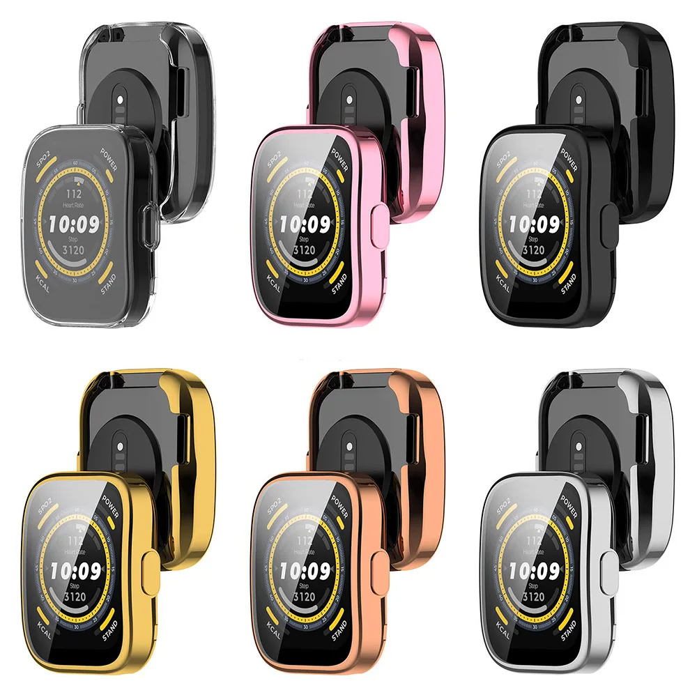 Electroplated TPU Protective Case for Huami Amazfit Bip 5 Bip5 Pro A2215 Full Screen Protector Shell Cover