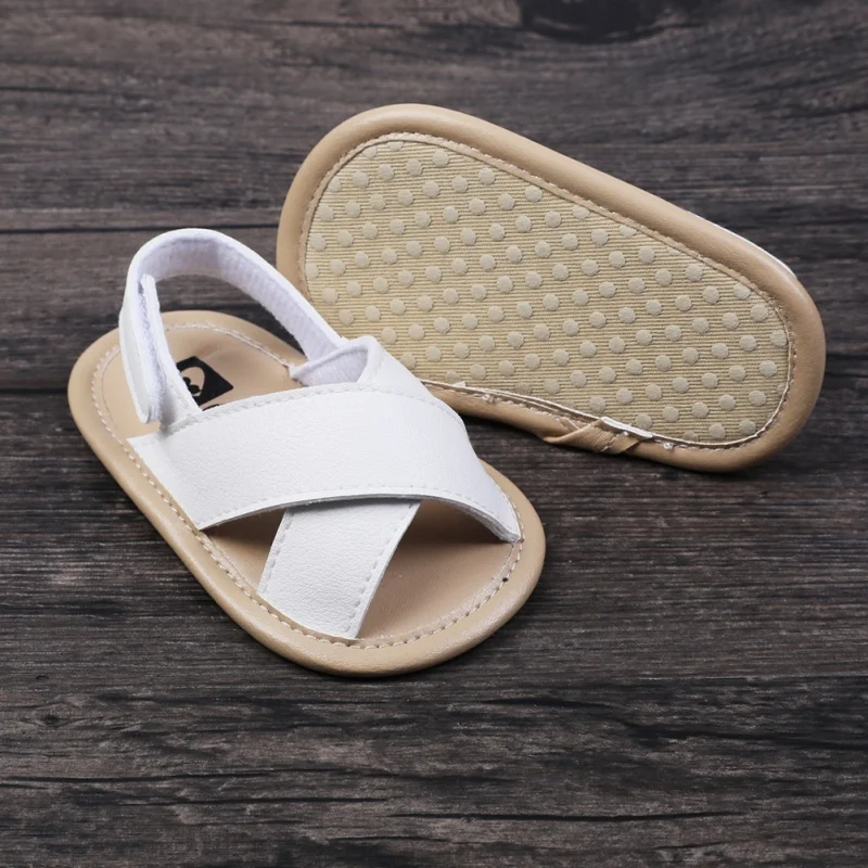 Girls Summer Baby Shoes Sandal Soft Sole Anti-slip Slipper Newborn Toddler Solid Walking Shoes 0-18Months smile