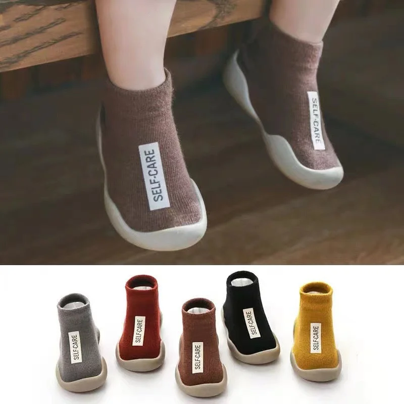 Newborn Baby Walking Shoes Sock Shoes First Walker Shoes Toddler Infant Toddler Boys Girls Kids Soft Sole Floor Shoes Non-Slip