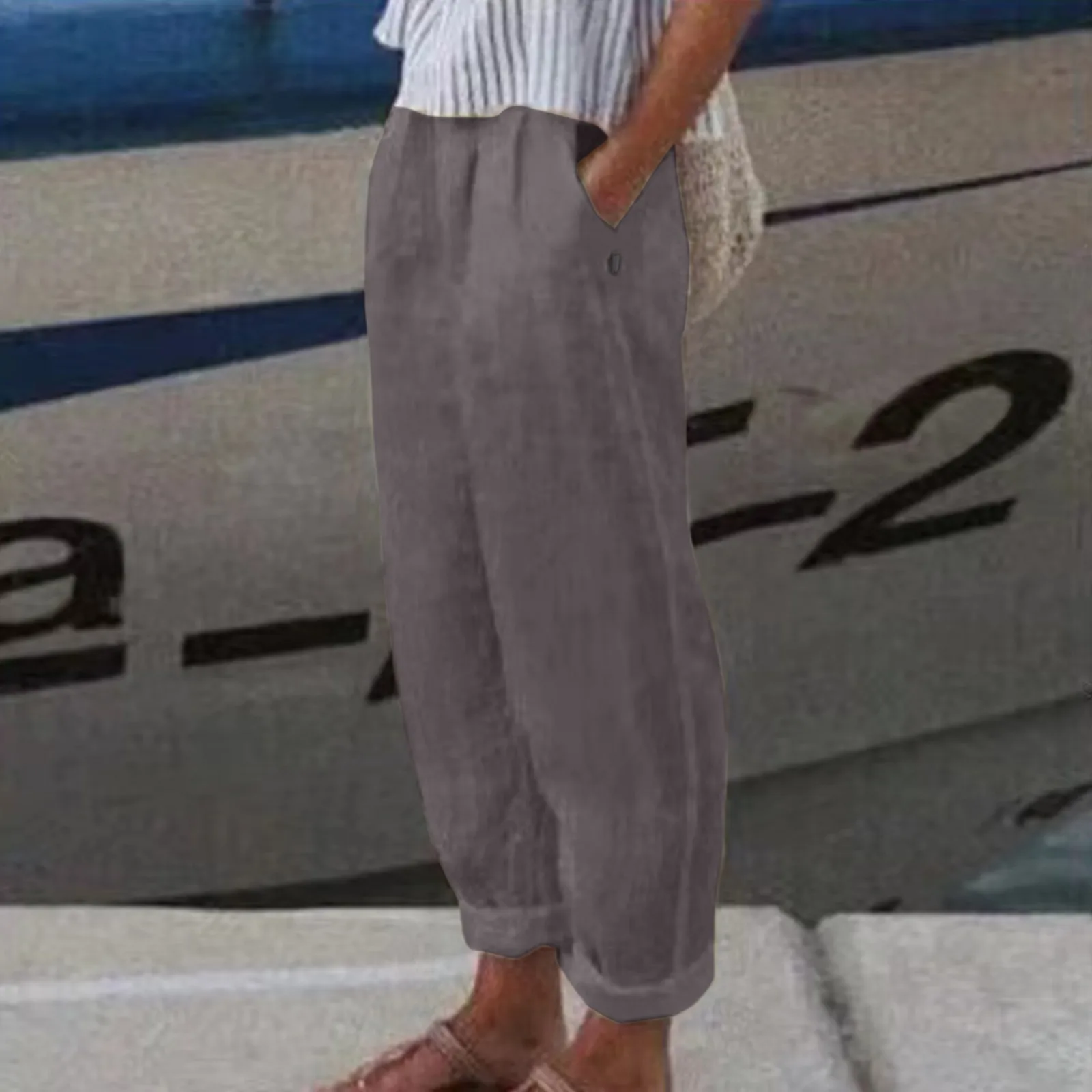 Women Summer Wide Leg Pants High Waist Drawstring Straight Pant Comfy Loose Sweatpants Long Trousers Streetwear
