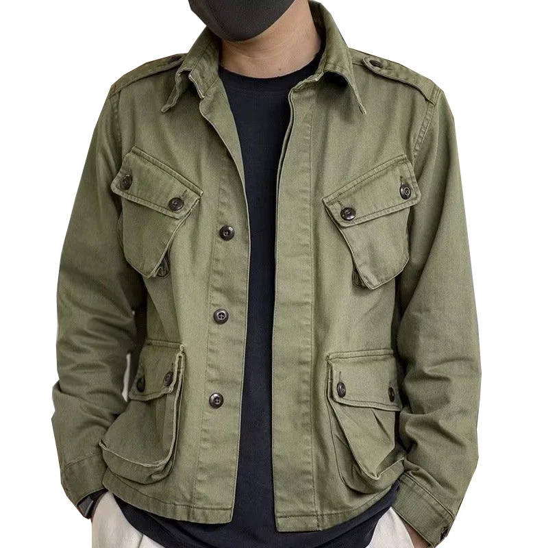 Spring Autumn new New Jungle Jacket Paratrooper Suit Men Overalls Casual Coat 2025 Top Army Solid color Male Clothes Outerwear