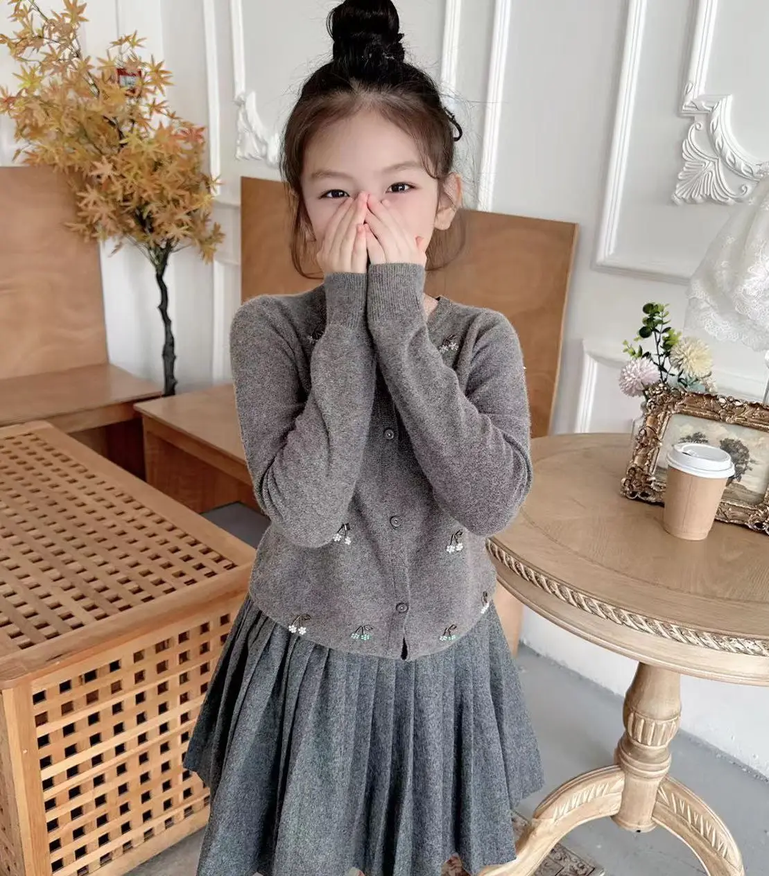 Kids Sweatshirt 2023 Autumn Girl Skirt Brand Children Denim Jacket Clothes Cute Baby Long Sleeve Tee Top Girl Cardigan Outwear
