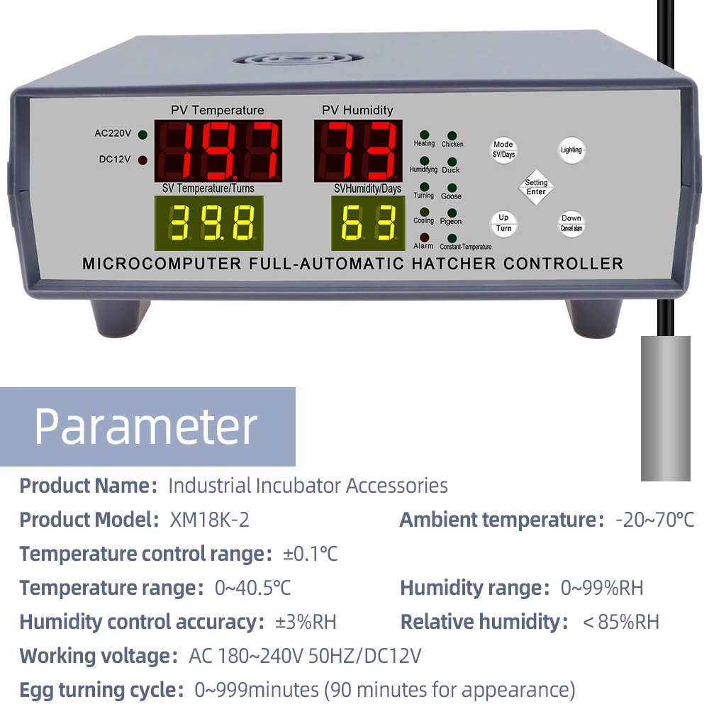 XM-18K-2 egg Incubator Controller Microcomputer full-Automatic Hatcher Controller Incubator Thermostat Egg Hatcher Controller