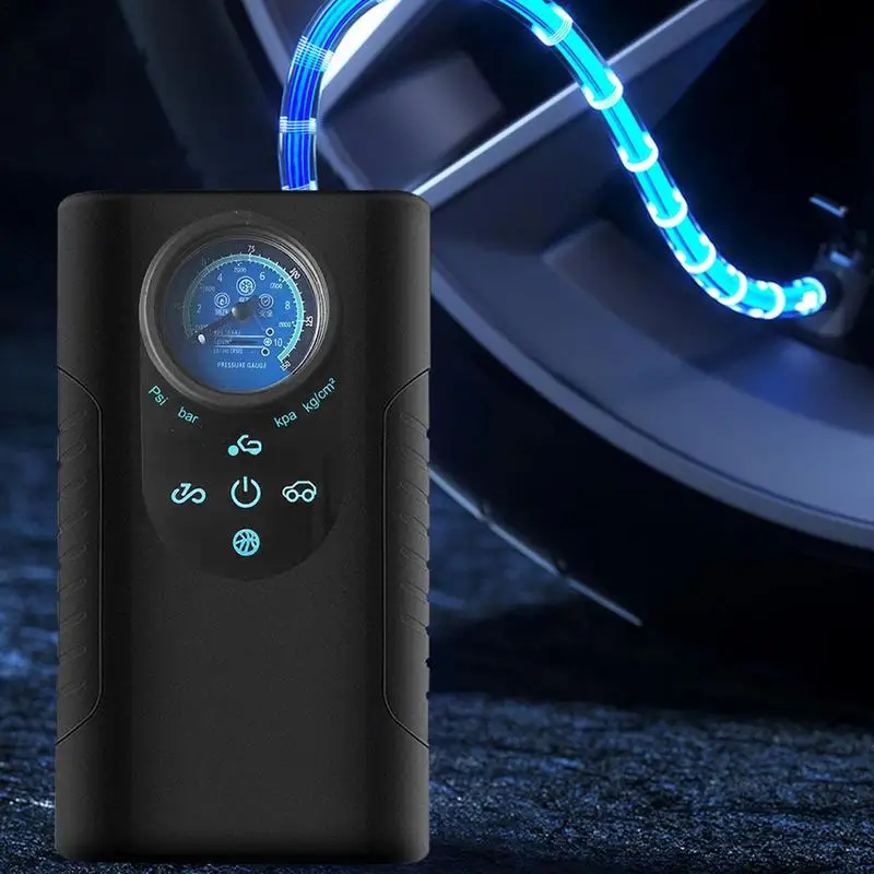 Portable Car Air Pump Auto Inflatable Electric Digital Wheel Pump With Led Light Car Tyre Inflator For Car Bicycle Balls