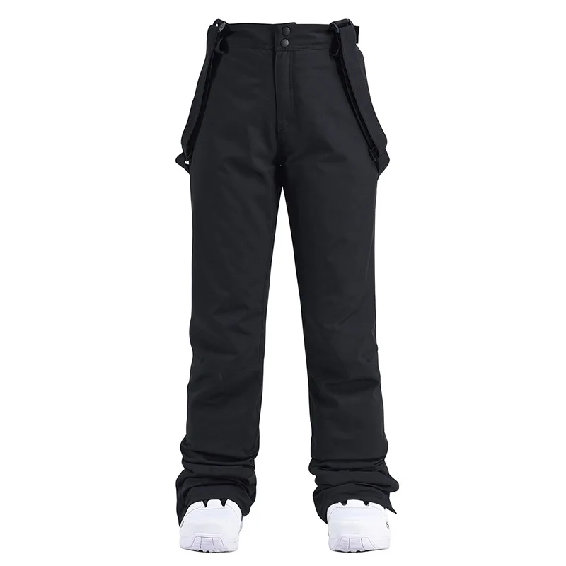 Men Women Ski Pants Windproof Waterproof Winter Thicken Snow Pants Outdoor Sports Snowboarding Couple Strap Trousers Super Warm