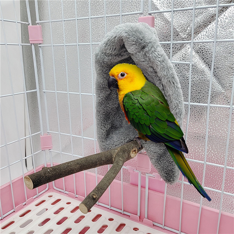 Elegant Avian Habitat Addition: Luxurious Wool Snuggly Coop w/ Attached Hammock Plaything